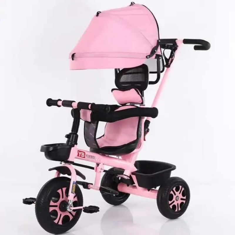 Zippy Toys Triciclo Infantil, Feito de Plástico e Aço Carbono. Possui  Cestas de Armazenamento e Campainha Trim Trim. Indicado Para Crianças Até  03 Anos e Suporta Até 25kg (Rosa)