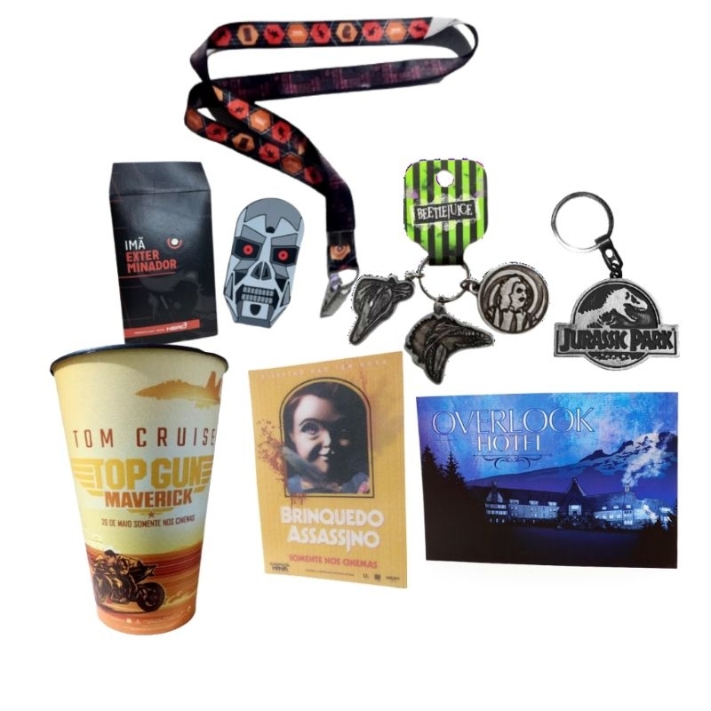 kit filme cult retro exterminador chucky beetlejuice jurassic top gun