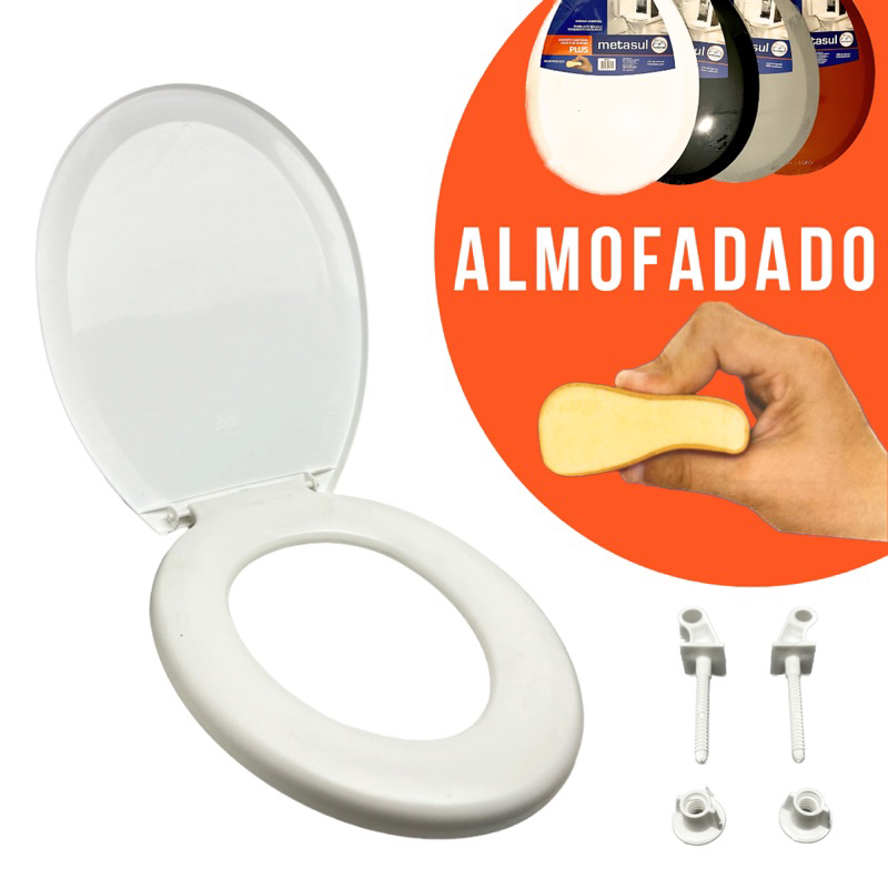 Assento Sanitário Almofadado Tampa de Privada Banheiro Lavabo Bacia Deca Icasa Astra