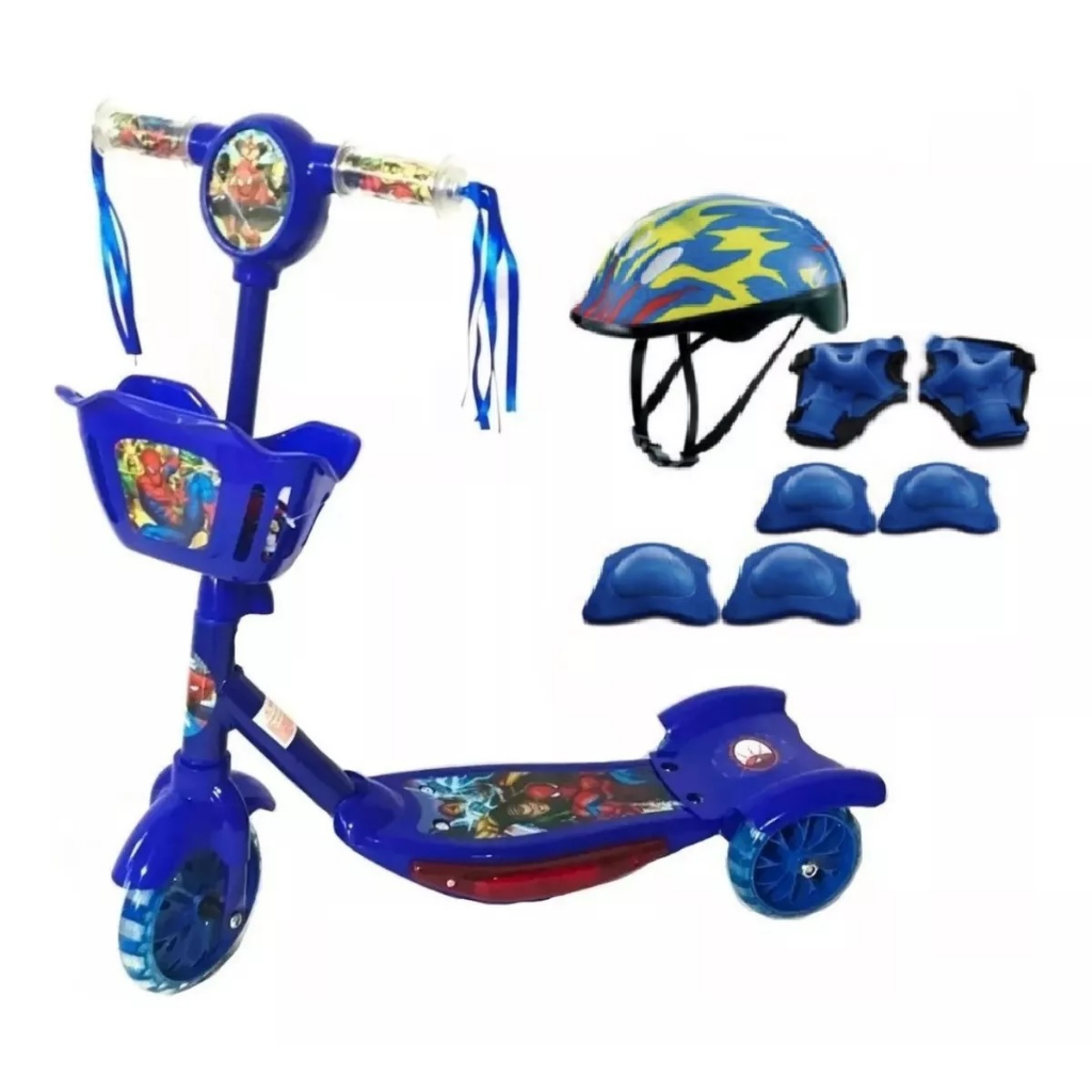 Patinete e Triciclo Infantil 2 em 1 Belfix Vermelho e Azul