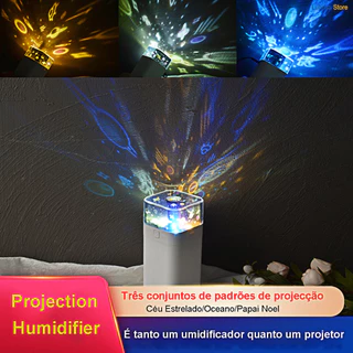 Umidificador Atomizador De Ar Doméstico Portátil Lâmpada De Projeção Starlight Fria USB Carregando Ultrasônico Aromaterapia Projeção De Luz Estelar No Carro MX2081