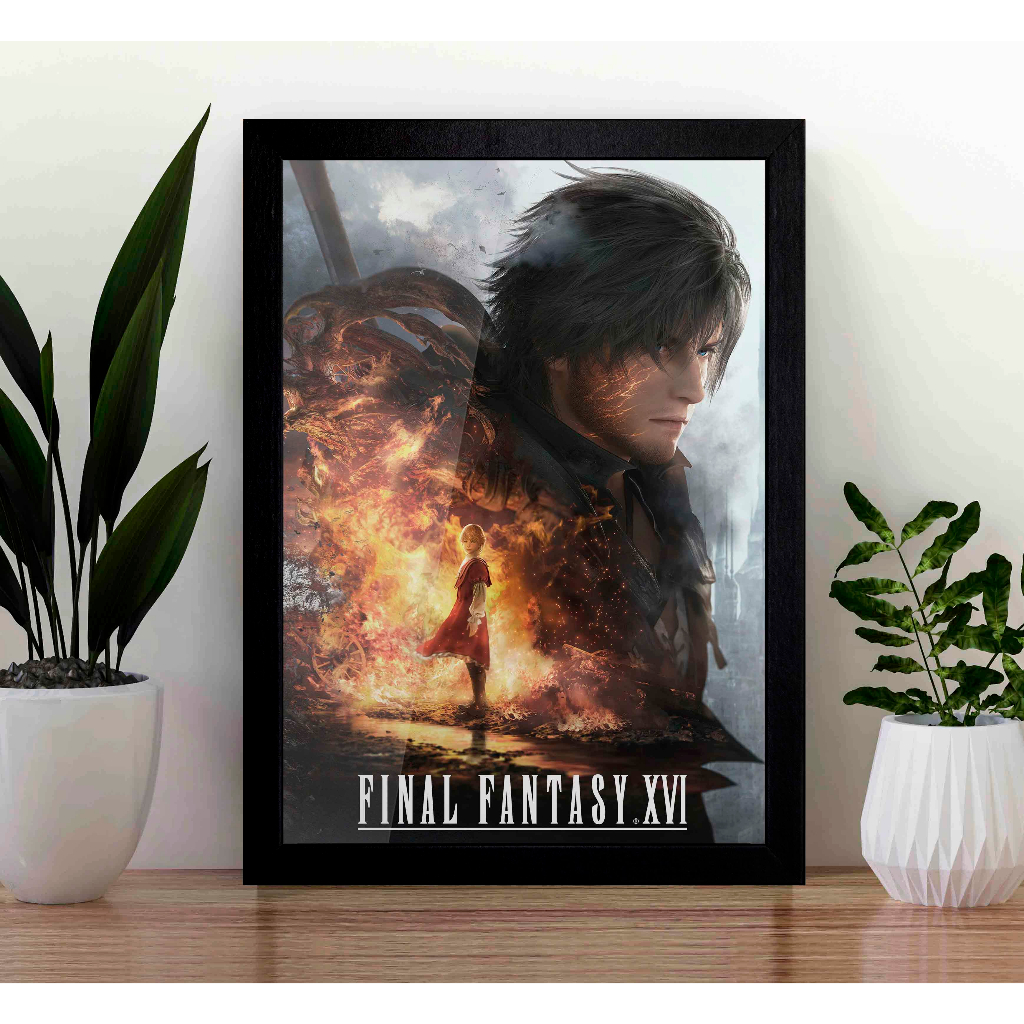Quadro Final Fantasy XVI FF16 A3 - com Acrílico Na Frente (Tamanho