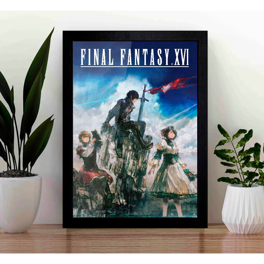 Quadro Final Fantasy XVI FF16 A3 - com Acrílico Na Frente (Tamanho
