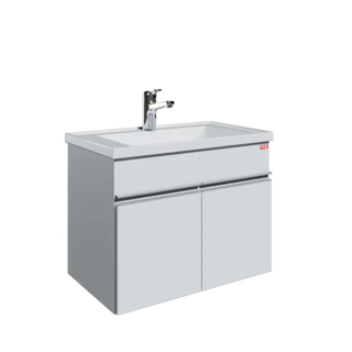 Gabinete Banheiro Madeira Pia Mármore Sintético 60 Cm MDF CLD 0106