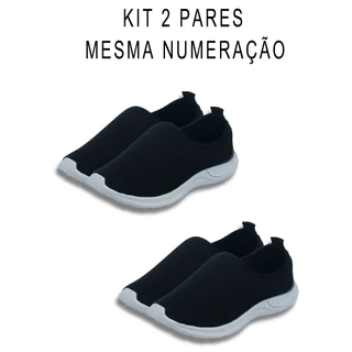 Kit 2 Pares Tênis Infantil Calce Fácil Meia Macio em Oferta na Shopee