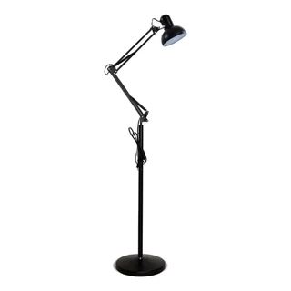 Luminária 1,9m Articulada Chão Pedestal Coluna Lustre Metal