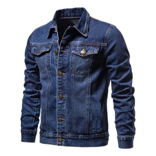 JAQUETA JEANS COM BOLSOS LATERAIS MASCULINO