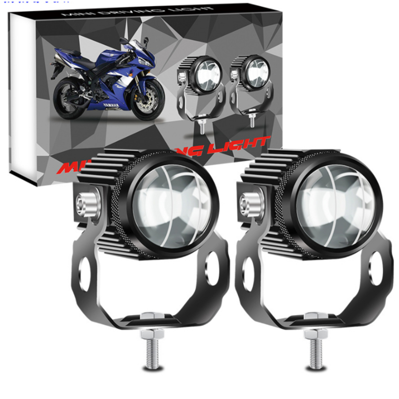 Kit Par De Farol De Neblina Para Moto Carro Led Holofotes Farol Dupla Cor Led Lente Alto E Baixo Feixe De Condução Luzes De NévoaExterno Farol Auxiliar Moto 12v