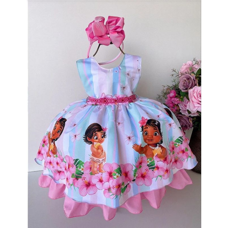Vestido infantil Tematicos da Miss Moana Baby | Shopee Brasil