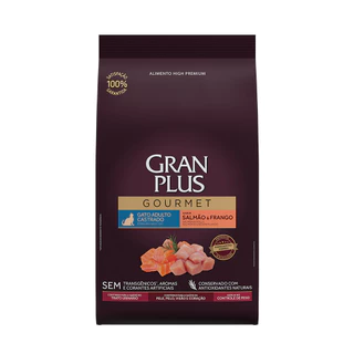 Ração Granplus Gourmet Para Gatos Castrados Sabor Salmão 3Kg
