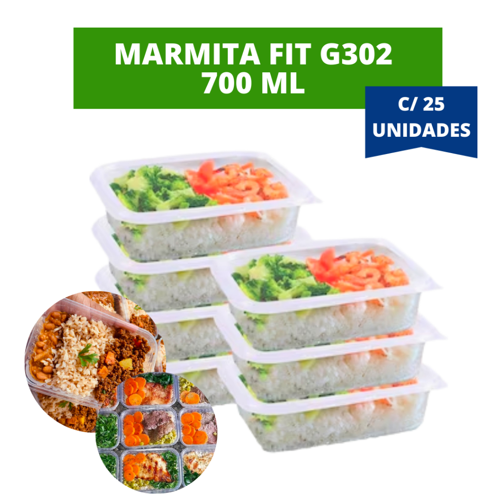 Marmita com Tampa para Freezer e Microondas 500 ml G306 - Fitness -  Galvanotek