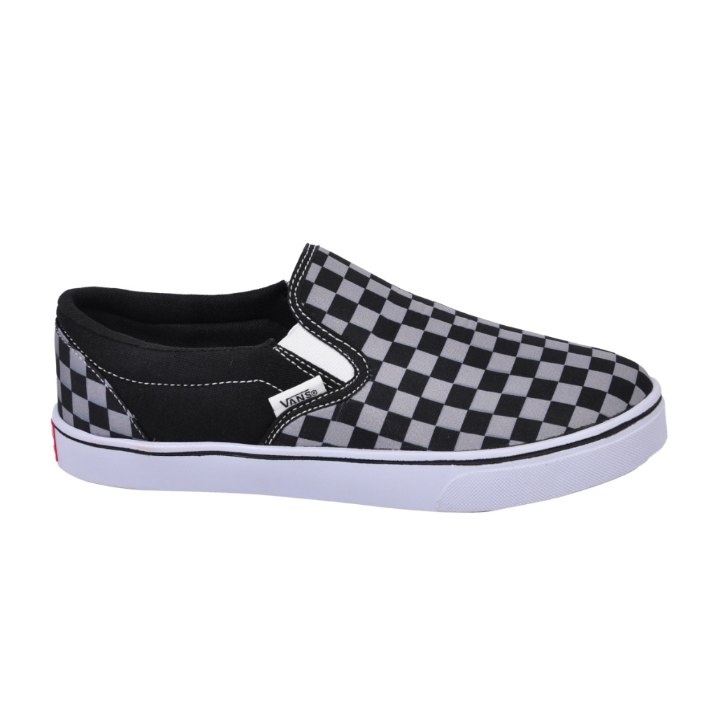 Tênis Slip On Iate Sem Cadarço Calce Fácil Casual Masculino Feminino Unissex Confortável Xadrez Preto Promoção