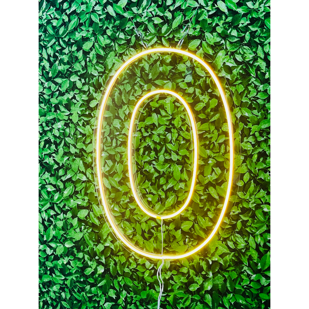 Painel Led Neon Número 0 50cm Neon de Alta Luminosidade Festas e ...