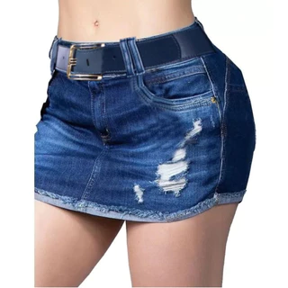 Short Saia Jeans Lycra Bojo Modela BumBum Original