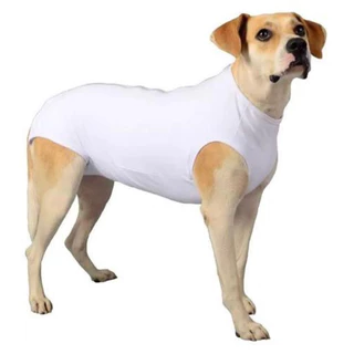 Roupa Pós Cirúrgica para Cachorro Pet cães e gatos cirurgia castração algodão confortável Dog - Roupinha Cirúrgica Pet Branca 00 a 14