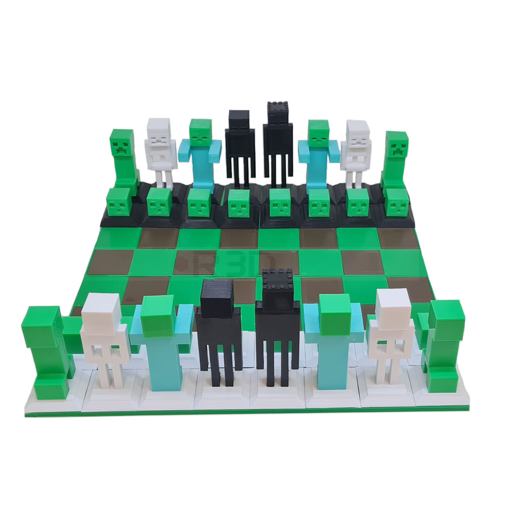 Jogo de Xadrez Minecraft Peças e Tabuleiro