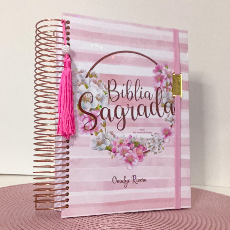 Bíblia anote feminina personalizada com nome na capa | Shopee Brasil