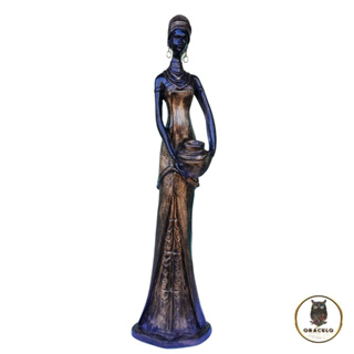 Enfeite Africana Fabiana | Escultura Gesso | Artesanato