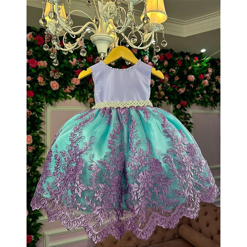 Vestido Sereia Infantil - Ótimo para festa Infantil - Acompanha