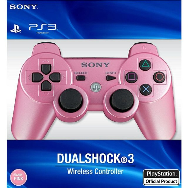 Controle Ps3 Sem Fio Rosa - Manta Original + Cabo Carregador