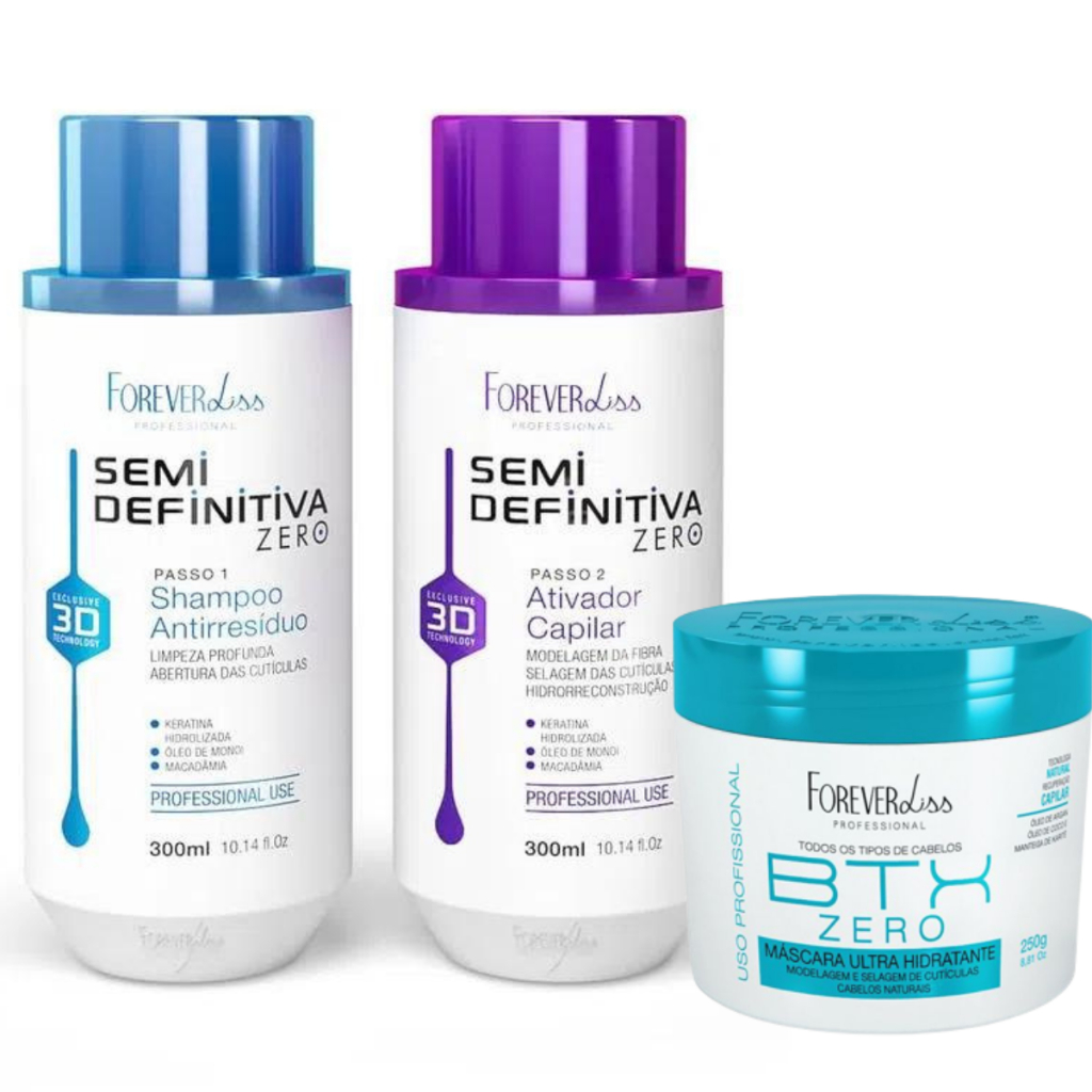 Semi Definitiva Sem Formol 3D Forever Liss 2 x 300ml + Botox Forever ...