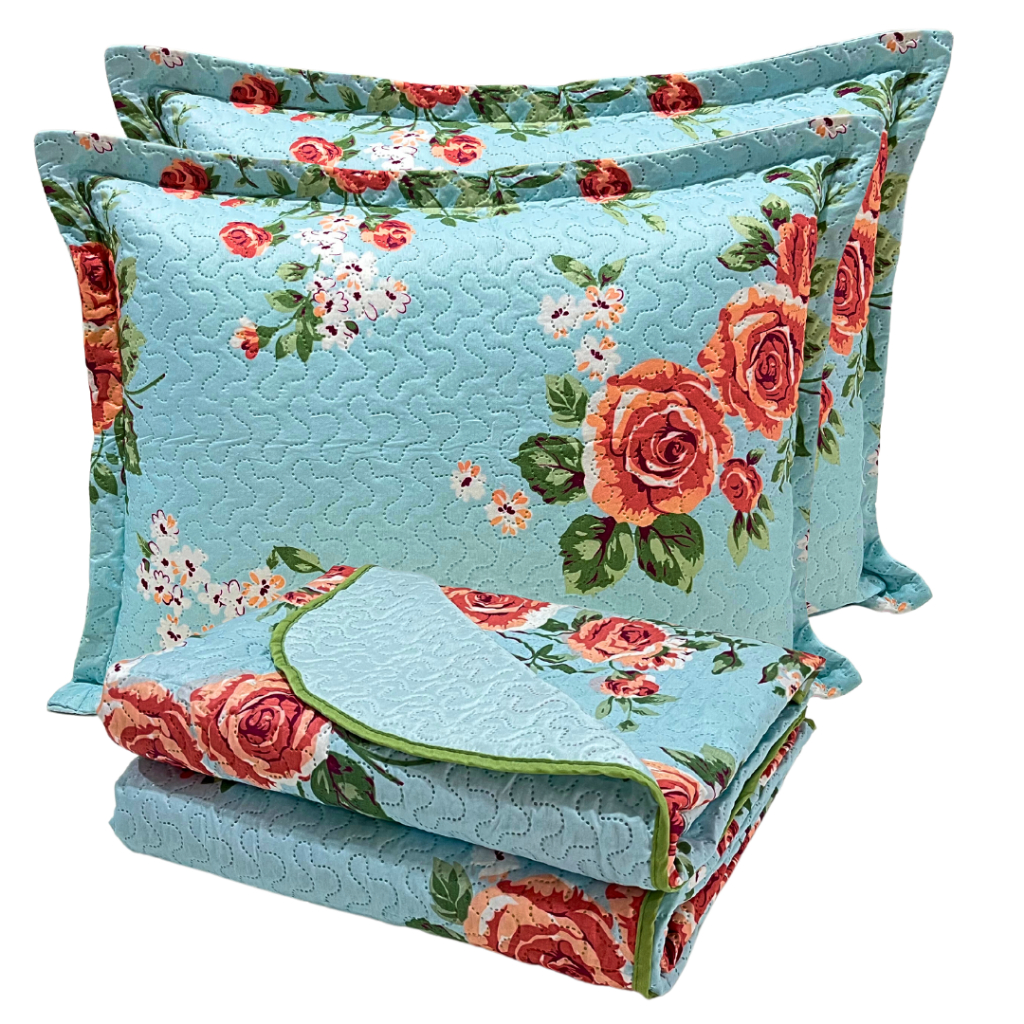 kit Colcha Cobre Leito Bouti Casal Dupla Face com Viés