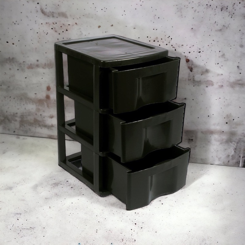 Gaveteiro De Chão 3 Gavetas Organizador Multiuso Preto