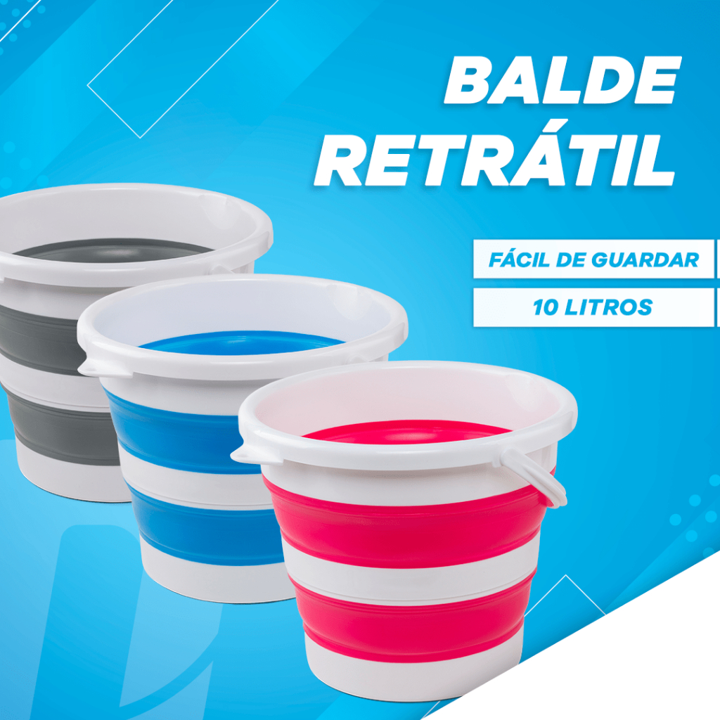 Balde Retrátil 10L de Capacidade - NOBRE