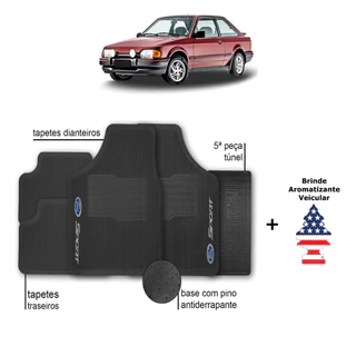 Tapete Escort Ford Automotivo Borracha + Aromatizante