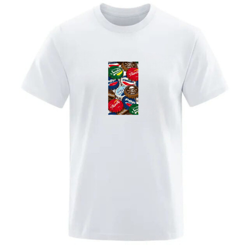 Camiseta Masculina Personalizada Refrigerante Tampa de Garrafa Beer