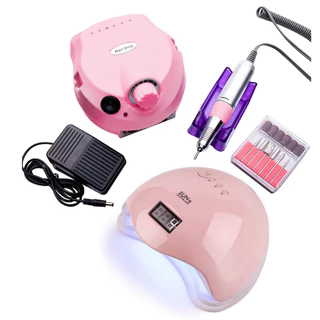 Cabine Sun 5 Led Uv 48w unha , Motor Porquinho Lixadeira de Unhas Elétrica Profissional Nail Drill