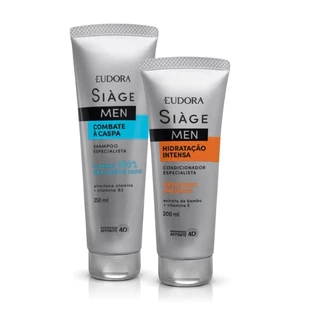 Siàge Men: Shampoo Combate à Caspa 250ml e Condicionador Hidratação Intensa 200ml