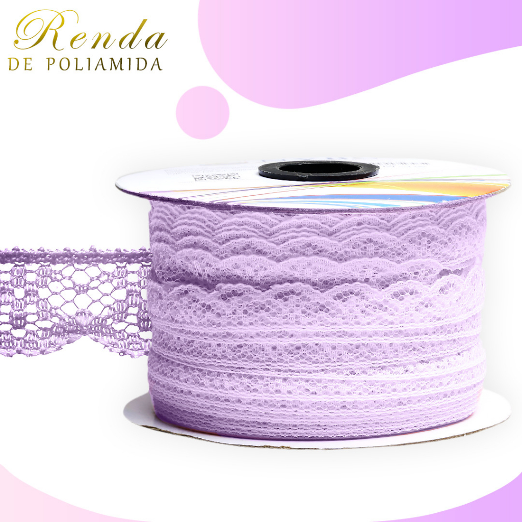 Renda Poliamida Com Elastano - 0,9cm Rolo Com 50 Metros - Diversas Cores - R001 - Criar