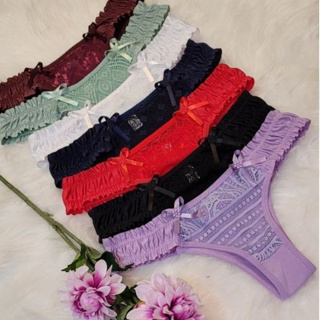 Kit 4 Calcinha Renda na frente Lateral Franzida calcinhas Lingerie
