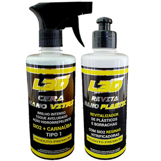 Cera Automotiva L3D + Revitalizador De Plásticos e Borrachas Interno e Externo