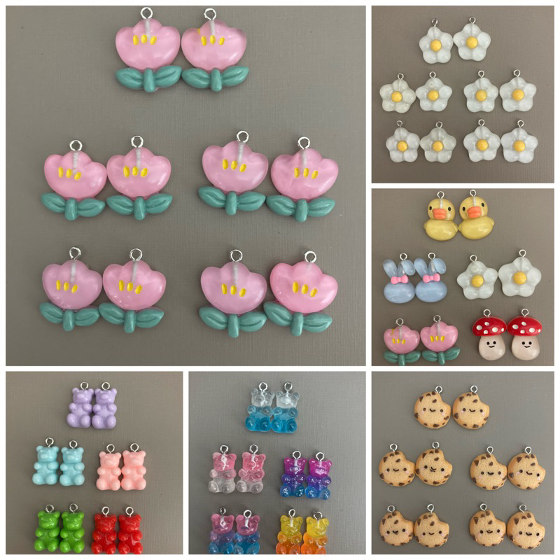 kit 10un De Pingentes Fofos Resina Para Bijuteria Diy