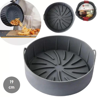 Forma de Silicone Flexível Redonda Para Fritadeira Air Fryer Forno e Microondas