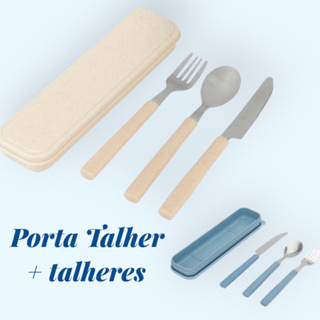 PORTA TALHERES - KIT COM ESTOJO, GARFO, FACA E COLHER - ROXO