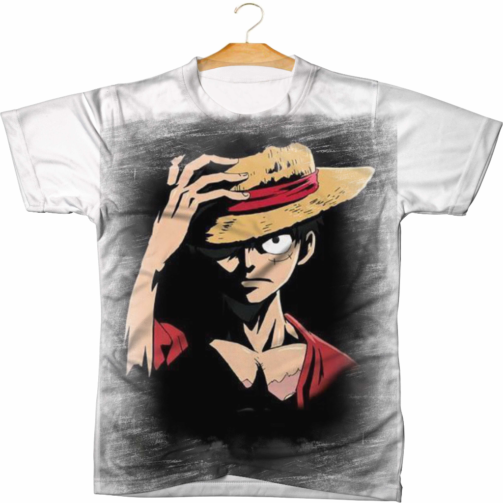 Camiseta Camisa Masculina One Piece Luffy Infantil Animes