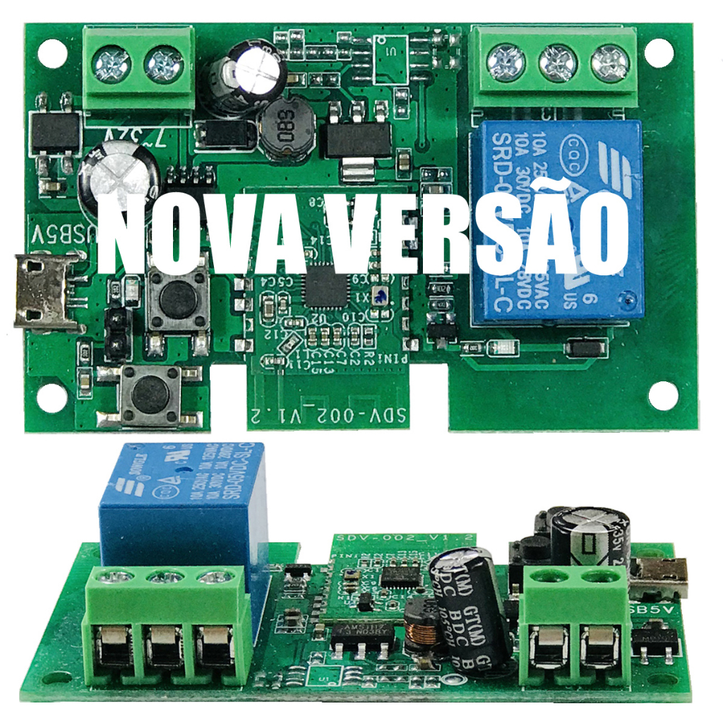 Sonoff Interruptor Módulo Relé Wifi Automação Ewelink Botoeira Dc 5v-7v-12v-32v Contato Seco Pulso Contínuo Retenção Smartphone Residencial Comercial Apartamento Sítio Portão Garagem Fechadura Elétrica Compatível Alexa e Google Home