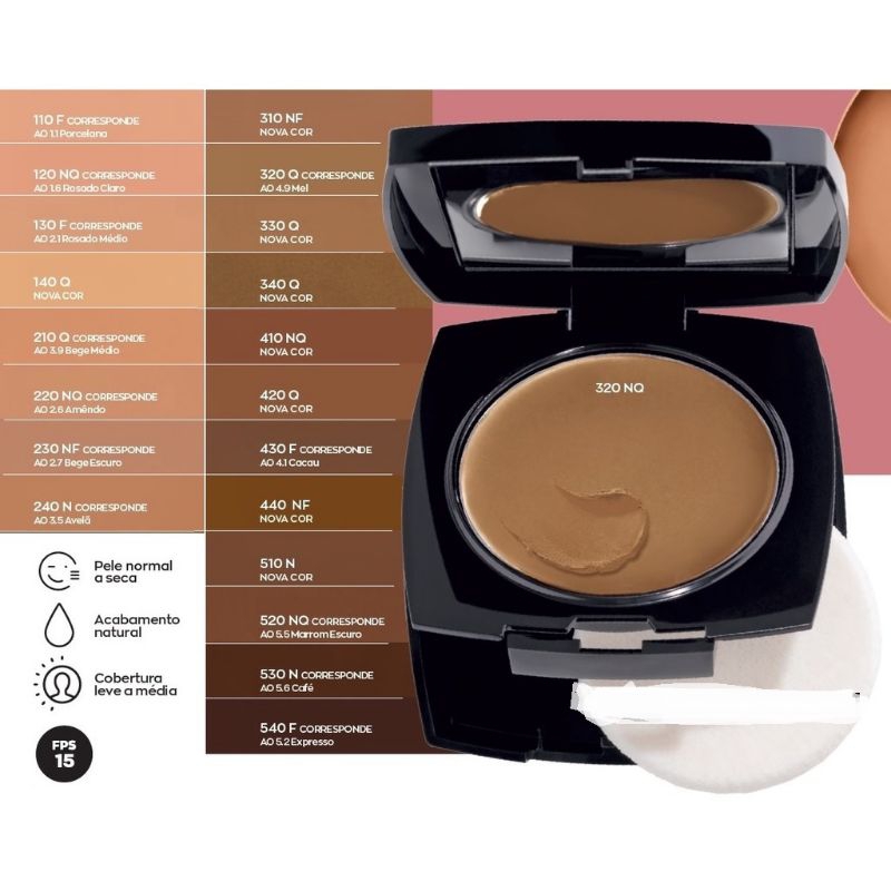 Base Compacta Avon Power Stay 9g inteiro ou refil escolha sua cor ...