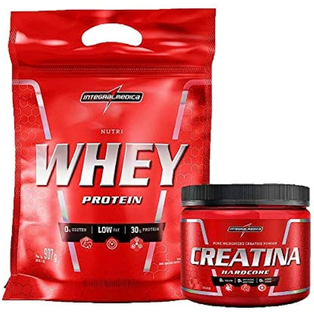 Whey Protein Nutri Integral Medica Refil 907g + Creatina Hardcore 150g Original