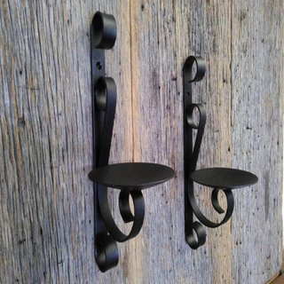 castiçais parede ferro rustico duas peçças