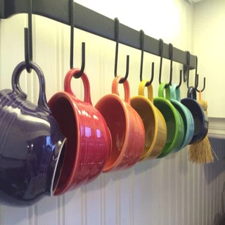 suporte organizador de xicaras canecas com 50cm mais 6 ganchos