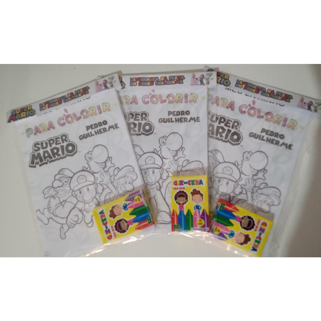 Livrinho de Colorir + Giz de Cera - Lembrança Festa Sonic