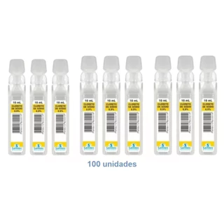 Caixa C/ 100 Flaconetes 10ml Soro Fisiológico Estéril 0,9%