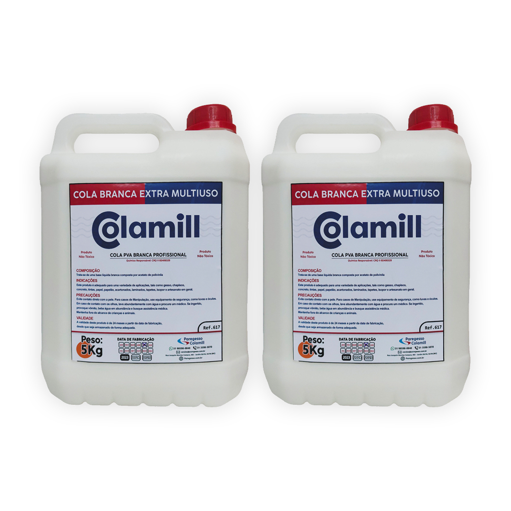 Kit de 2 Colas PVA Branca de 5KG - Colamill | Shopee Brasil
