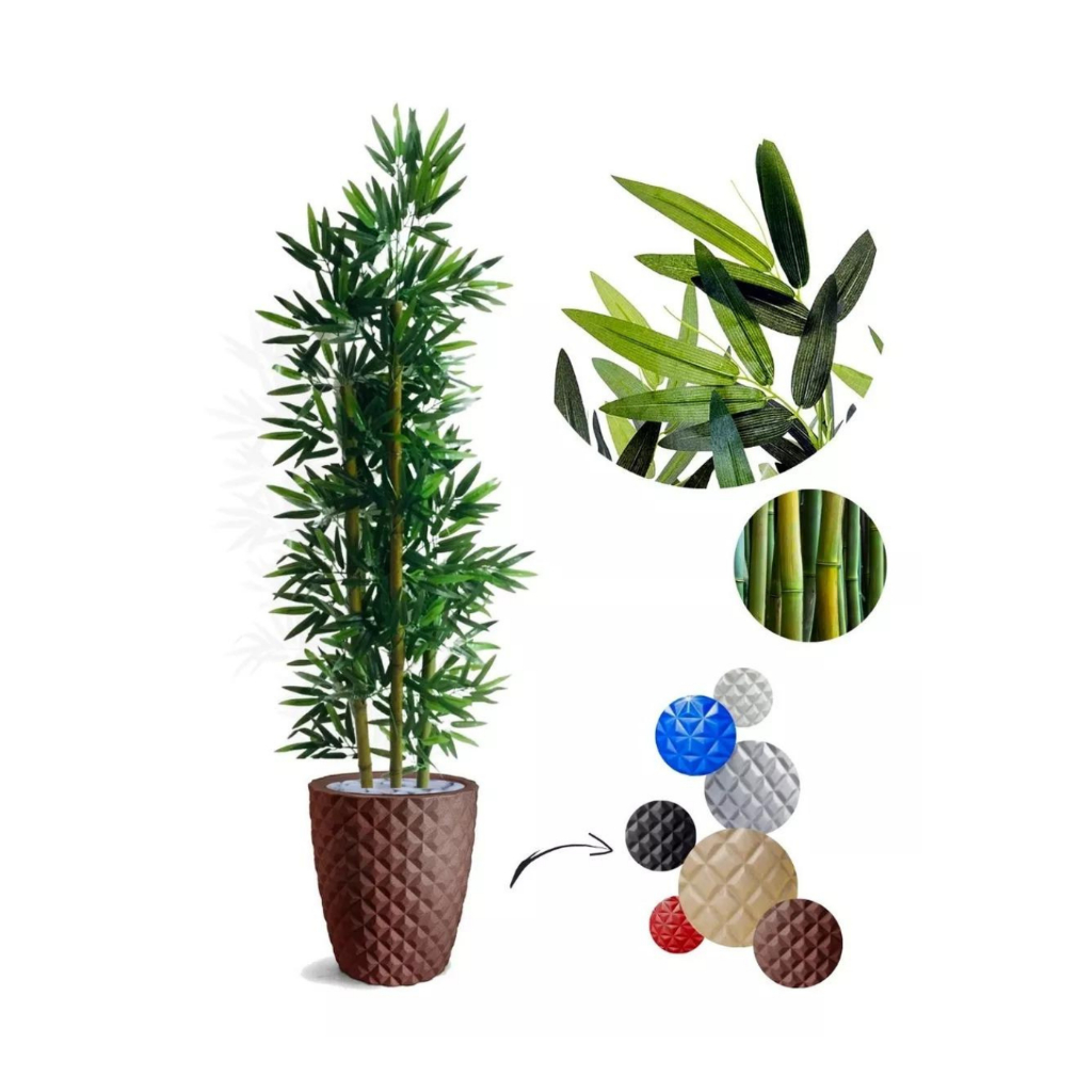 Planta Artificial Bambu Com Vaso Casa & Decoração