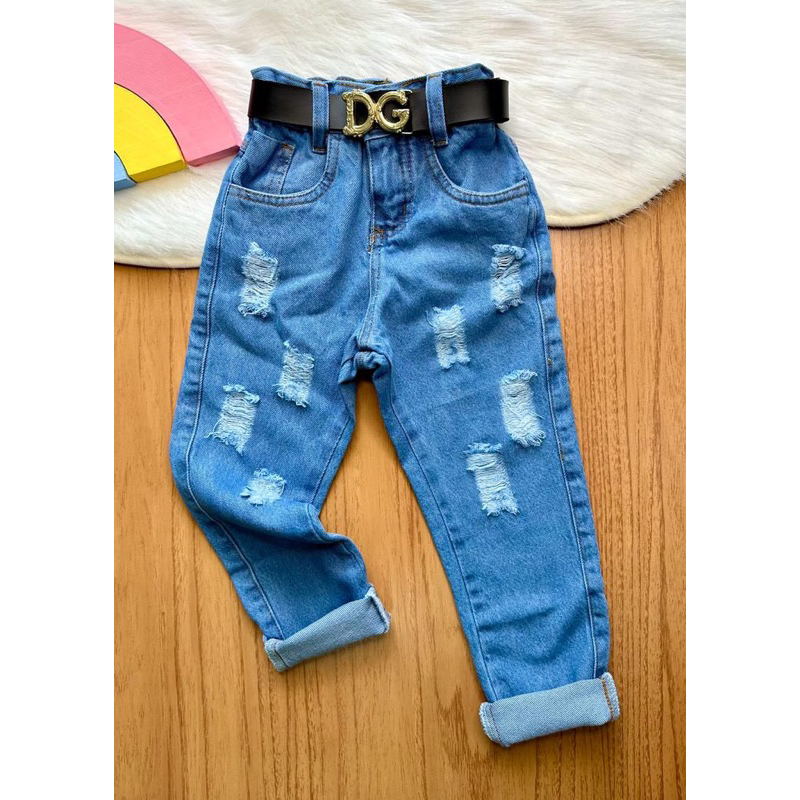 Calça jeans best sale destroyed infantil