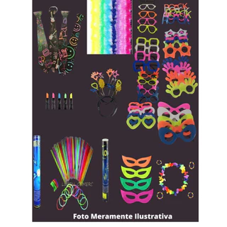 Kit Festa 20 Óculos + 20 Gravatas + 20 Tiaras